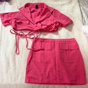SHEIN Vibrant Pink Skirt Set